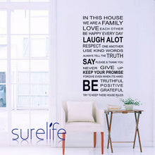 Load image into Gallery viewer, In This House We Are Family Love Each Other...Large Wall Picture for Living Room Word Art Quote Wall Sticker Size 115*60cm
