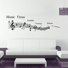 Load image into Gallery viewer, 2016 New Music Note Pattern Wall Stickers Home Decor Decoration Art For Wall Removable Waterproof Black 38*57CM
