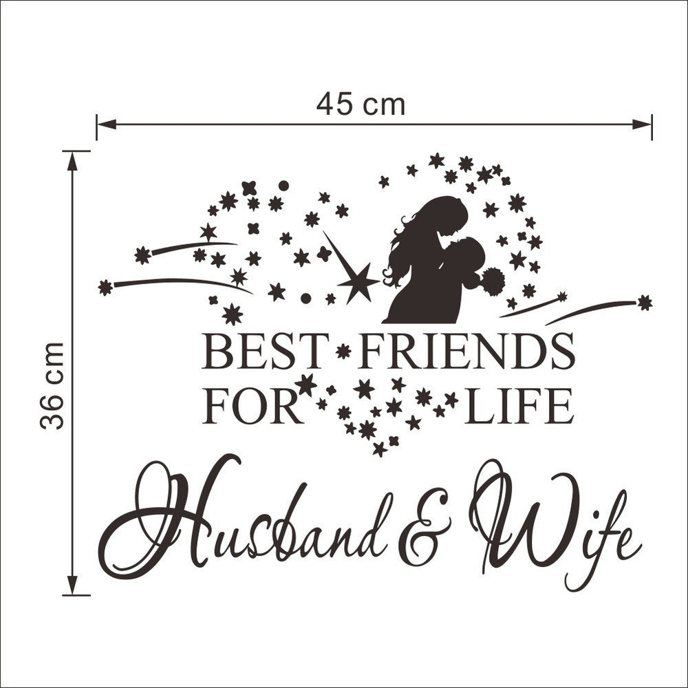 Pattern characters "Hasbant Wife" 2016 Living Room Backdrop Removable Waterproof Vinyl love wall sticker home decoration