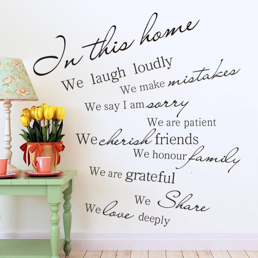 2016 Modern PVC Characters "Family is everything" Wall Stickers Home Decoration Butterfly Sticker Removable