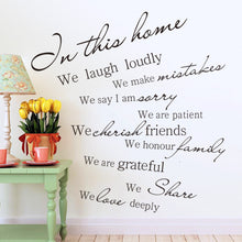 Load image into Gallery viewer, 2016 Modern PVC Characters &quot;Family is everything&quot; Wall Stickers Home Decoration Butterfly Sticker Removable
