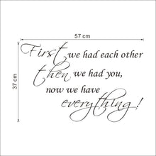 Load image into Gallery viewer, 2016 Modern PVC Characters &quot;we had each other&quot; Wall Stickers Home Decor Decoration Art Waterproof Removable 37*57CM
