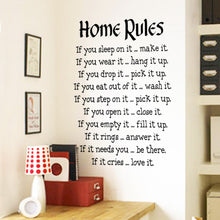Load image into Gallery viewer, Characters &quot;Home Rules &quot;wall stickers home decor decals decoration Characters 2015 NEW Removable Living Room PVC 57*81CM
