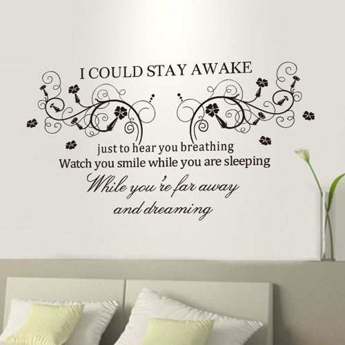 "I Could Stay Awake" PVC Removable Wall Sticker Decor for bedroom living rooms