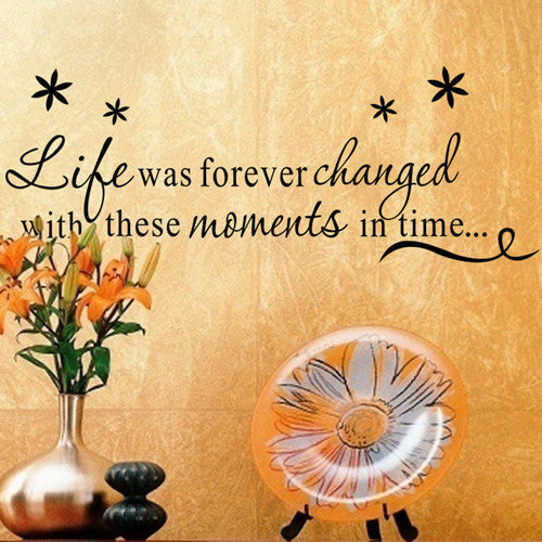 New Design "Life Forever Changed" PVC Removable Wall Sticker Decor for bedroom living rooms