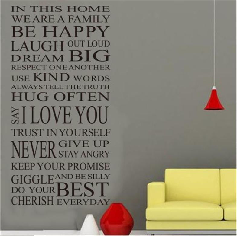 house rules creative quote wall art living room decorative sticker zooyoo8052 diy removable vinyl wall decals home decorations