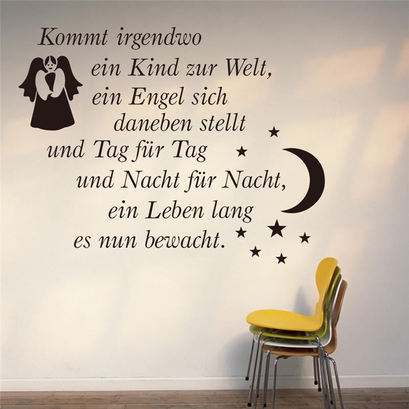 german quotes wall stickers living bedroom decoration 003. angel bless zitate wandaufkleber diy vinyl home decals art 3.5
