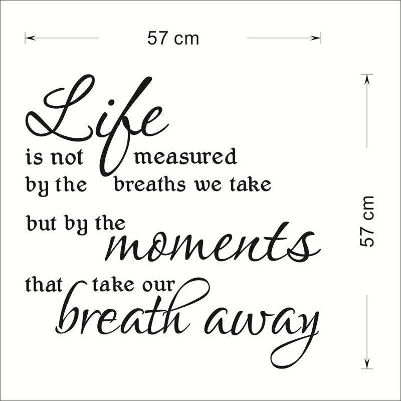 Life take our breath away words letters decor wall sticker wall decal 8215. home decoration diy 3.0 removable vinyl wall sticker