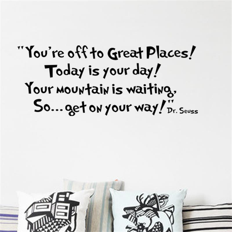 Today is your day get on your way home decor art letters wall stickers home decorations 8073. Dr.Seuss removable wall decals 2.5