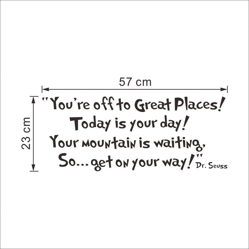 Today is your day get on your way home decor art letters wall stickers home decorations 8073. Dr.Seuss removable wall decals 2.5