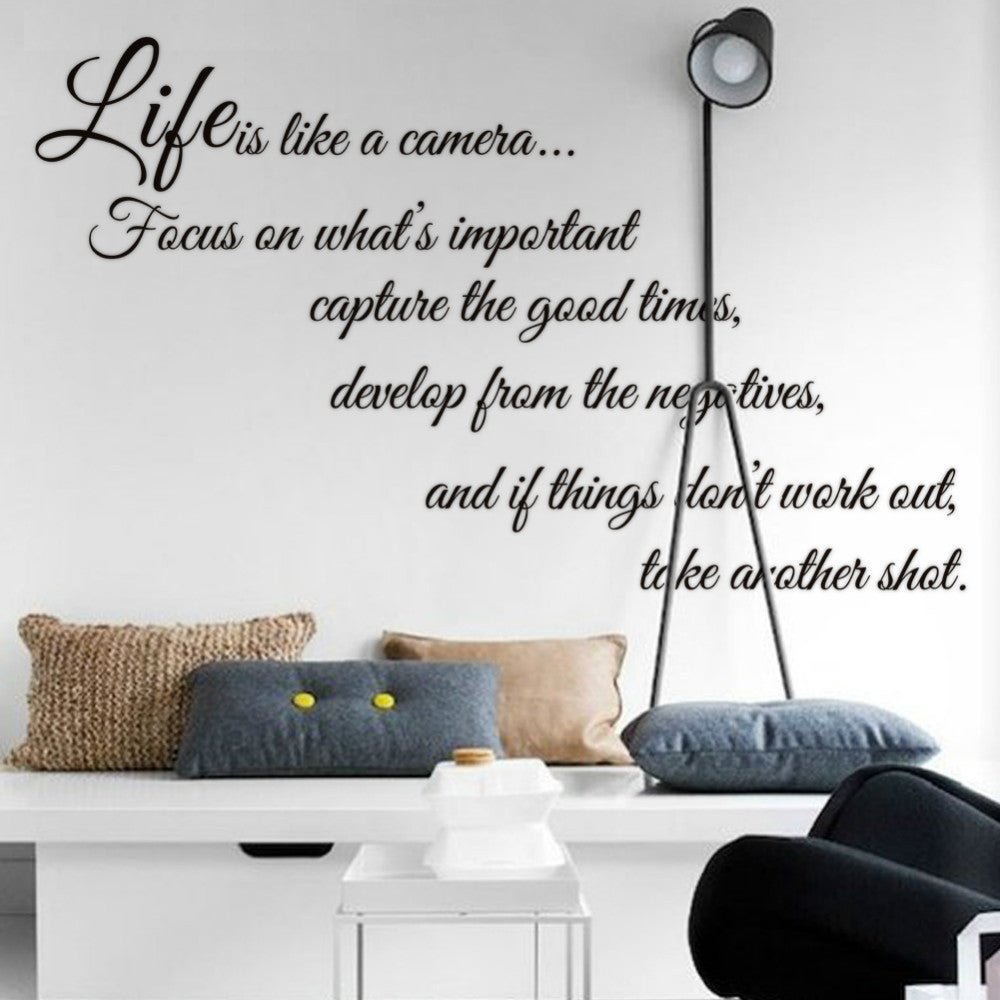 Details about LIFE IS like a cameia  Life QUOTE wall sticker vinyl decal home room decor 8205 Remonable wall stickers quote