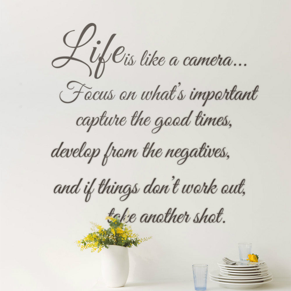 Details about LIFE IS like a cameia  Life QUOTE wall sticker vinyl decal home room decor 8205 Remonable wall stickers quote