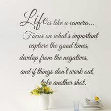 Load image into Gallery viewer, Details about LIFE IS like a cameia  Life QUOTE wall sticker vinyl decal home room decor 8205 Remonable wall stickers quote
