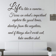 Load image into Gallery viewer, Details about LIFE IS like a cameia  Life QUOTE wall sticker vinyl decal home room decor 8205 Remonable wall stickers quote
