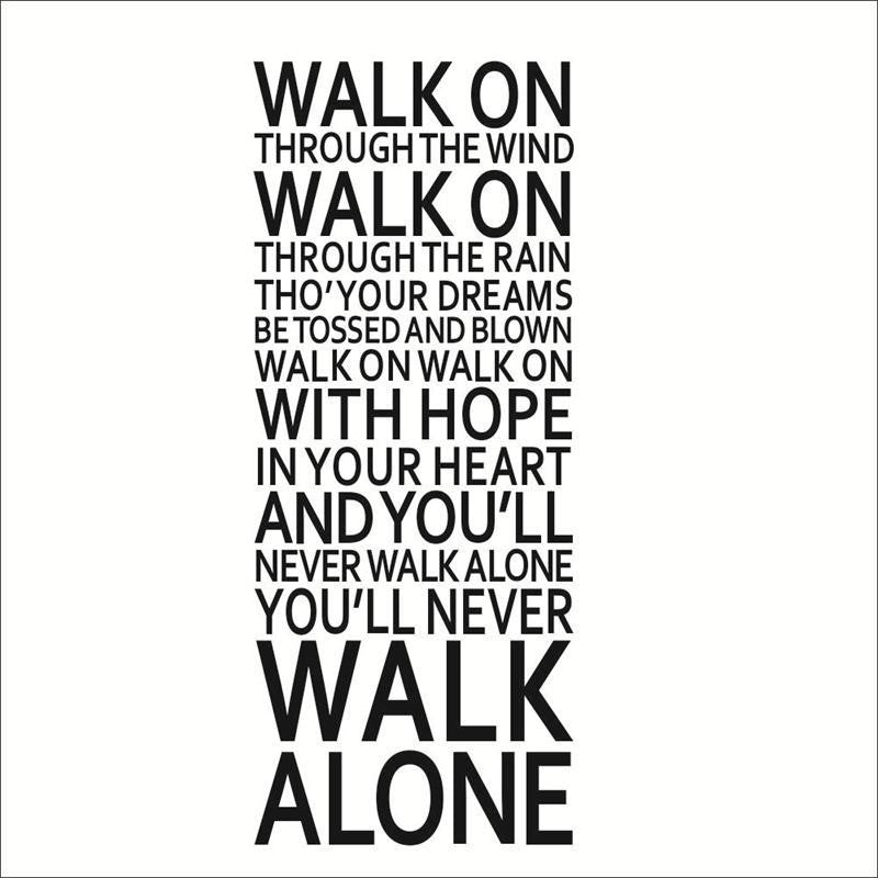 Famous English family rules/quotes/saying/words " walk alone" home decor fashion waterproof wall stickers ZY8307