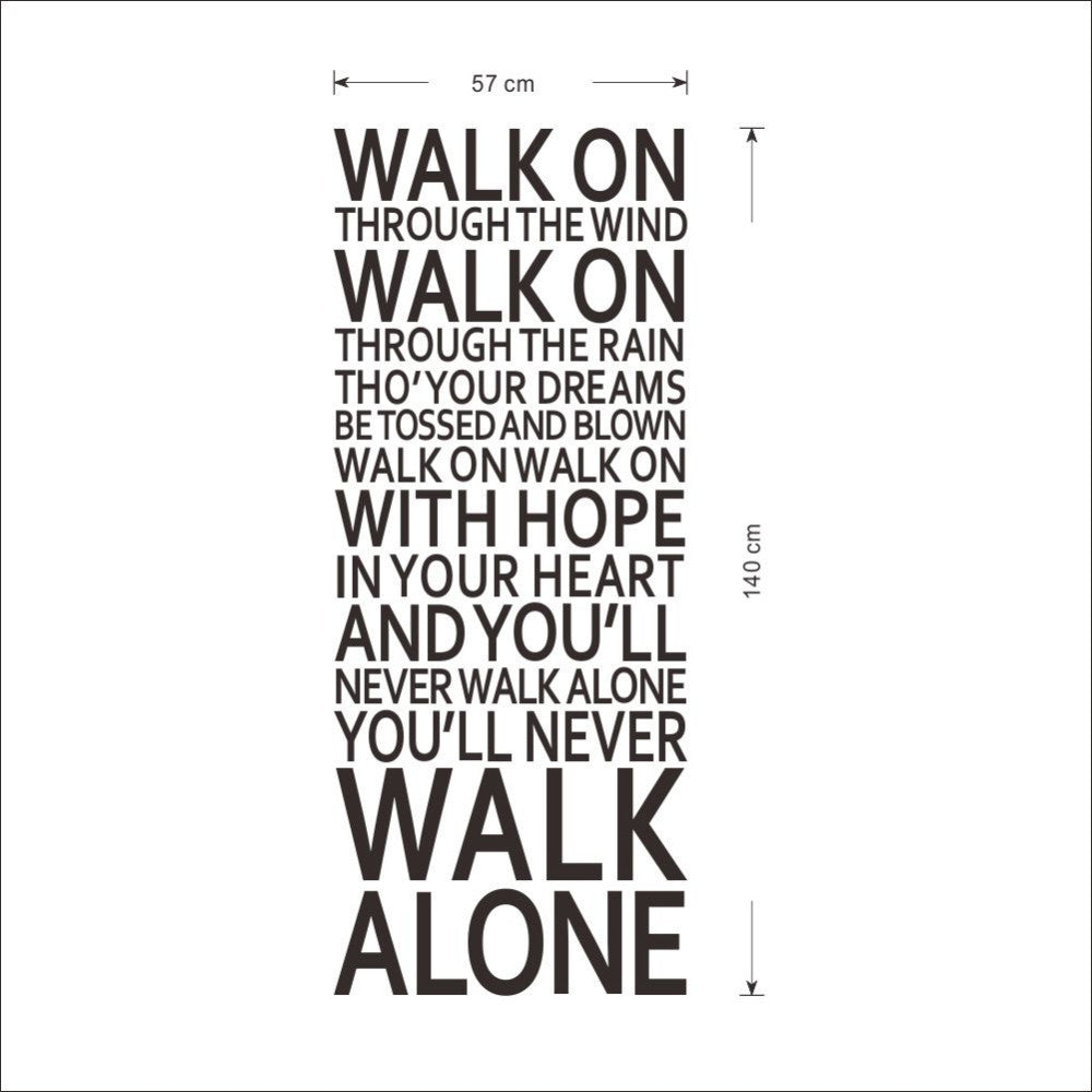 Famous English family rules/quotes/saying/words " walk alone" home decor fashion waterproof wall stickers ZY8307