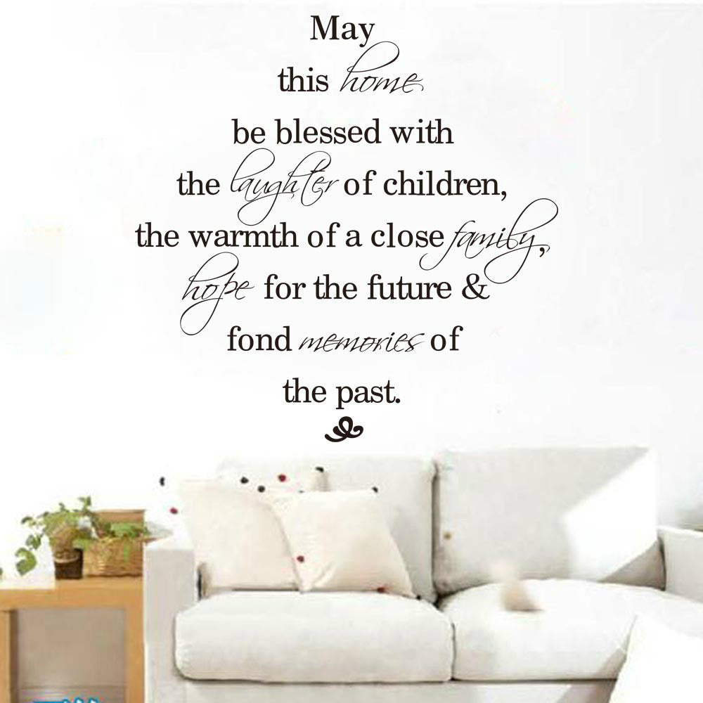 MAY this home be blessed quote wall sticker vinyl decal home room decor wedding living room decorative mura words
