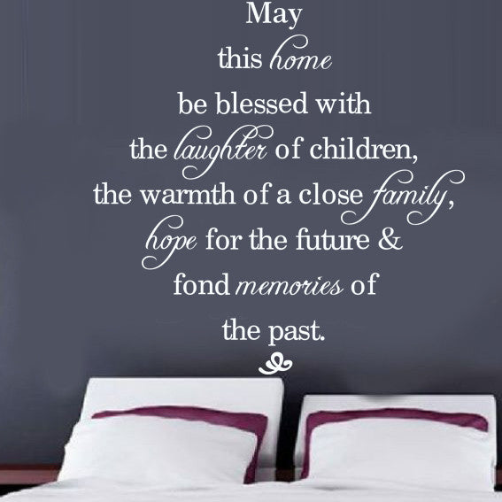 MAY this home be blessed quote wall sticker vinyl decal home room decor wedding living room decorative mura words