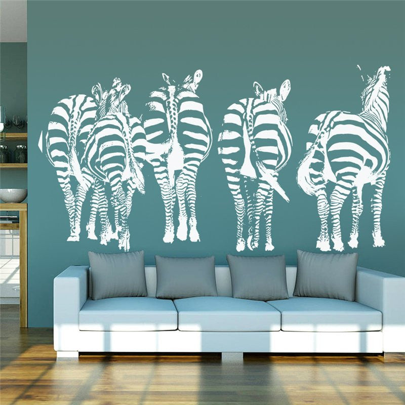 zebra horse wall stickers living bedroom decoration 8389. diy vinyl animals adesivo de paredes home decals art posters paper 3.5