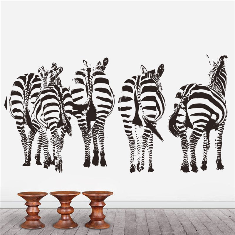 zebra horse wall stickers living bedroom decoration 8389. diy vinyl animals adesivo de paredes home decals art posters paper 3.5