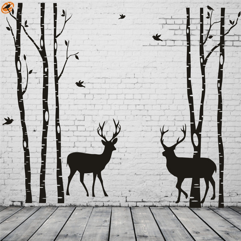 Christmas AYA DIY Wall Stickers Wall Decal,Tow Deer  PVC Wall Stickers 340*205cm