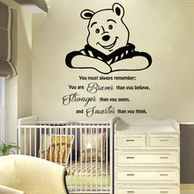 Load image into Gallery viewer, Cartoon Wall Decal Quote  Winnie the Pooh Vinyl Sticker Nursery Murals Home Decor Kids Girls boys Mural DIY Decoration  M-61
