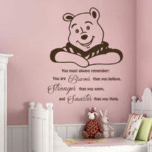 Load image into Gallery viewer, Cartoon Wall Decal Quote  Winnie the Pooh Vinyl Sticker Nursery Murals Home Decor Kids Girls boys Mural DIY Decoration  M-61

