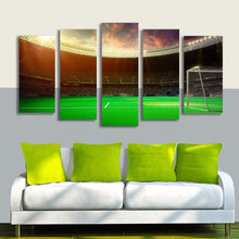 Load image into Gallery viewer, Football Playground World Cup 5 Panel Painting Picture for Living Room Soccer Fan Home Decor Wall Art Canvas Prints Unframed
