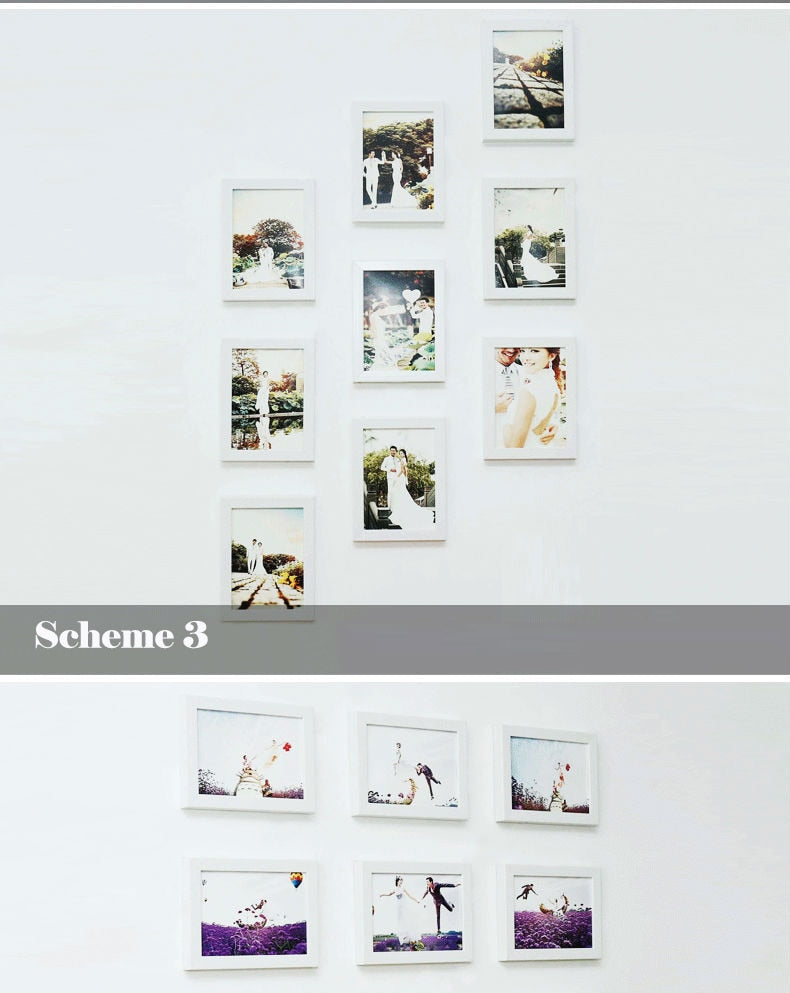 9 Pcs Classic Photo Frame For Wall Hanging Home Decor 8 Inch Wedding Couple Recommendation Black White Pictures Frames Gift