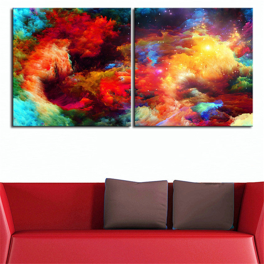 2pcs NO FRAME Printed colorful ABSTRACT Oil Painting Canvas Prints Wall Painting For Living Room Decorations wall picture art