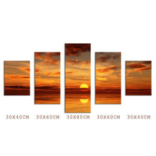 Load image into Gallery viewer, 5PCS Home Decor Canvas Wall Art Decor Painting SUNDOWN OCEANS Wall Picture Canvas Art Print from Photo on Canvas for the Home
