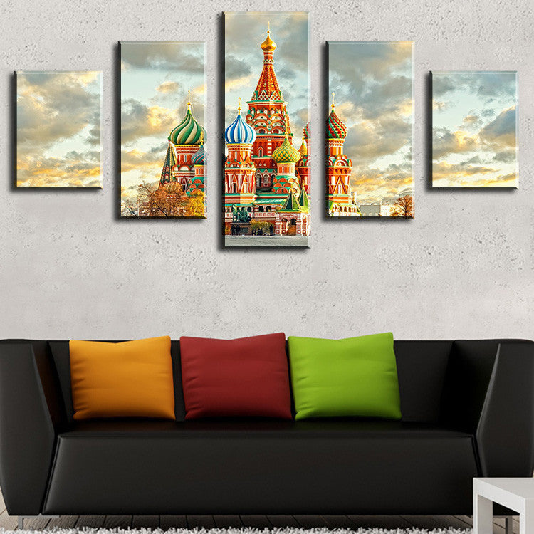 5 Piece moscow-kremlin Modern Home Wall Decor Canvas Picture Art HD Print WALL Painting Set of 5 Each Canvas Arts Unframe
