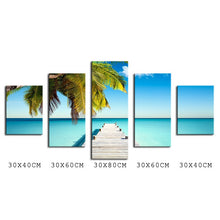Load image into Gallery viewer, 5 Panel the-palm-pontoon Modern Home Wall Decor Canvas Picture Art Print WALL Painting Set of 5 Each Canvas Arts Unframe
