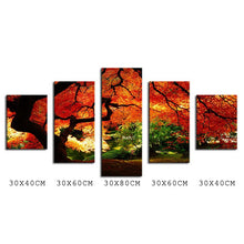 Load image into Gallery viewer, 5 Panel maple-in-autumn Modern Home Wall Decor Canvas Picture Art Print WALL Painting Set of 5 Each Canvas Arts Unframe
