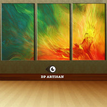 Load image into Gallery viewer, The Best 3Panels Hot selling fresh look colorful inks on canvas Modern frameless pictures home deco red abstract paintings
