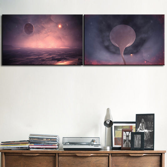 2 pcs morden  Galaxy art office Decor Canvas Wall Art Picture Living Room Canvas Print Modern Painting Large Canvas Art Cheap