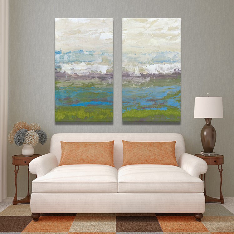 2 PIECES MODERN ABSTRACT HUGE WALL ART OIL PAINTING ON CANVAS PRINT FOR THE BEST SELL  FREE SHIPMENT No FRAME