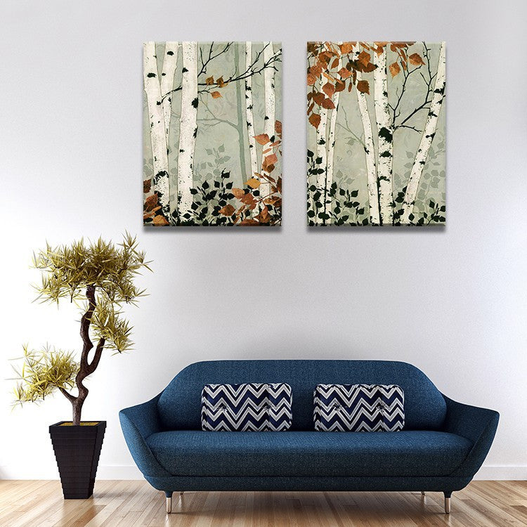 2PIECES MODERN ABSTRACT HUGE WALL ART OIL PAINTING ON CANVAS PRINT FOR BRICH TREE No FRAME
