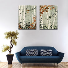 Load image into Gallery viewer, 2PIECES MODERN ABSTRACT HUGE WALL ART OIL PAINTING ON CANVAS PRINT FOR BRICH TREE No FRAME
