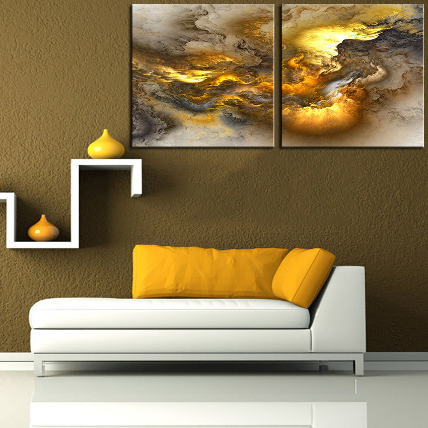 2pcs set NO FRAME Printed light Cloud Oil Painting Canvas Prints Wall Painting For Living Room Decorations wall picture art