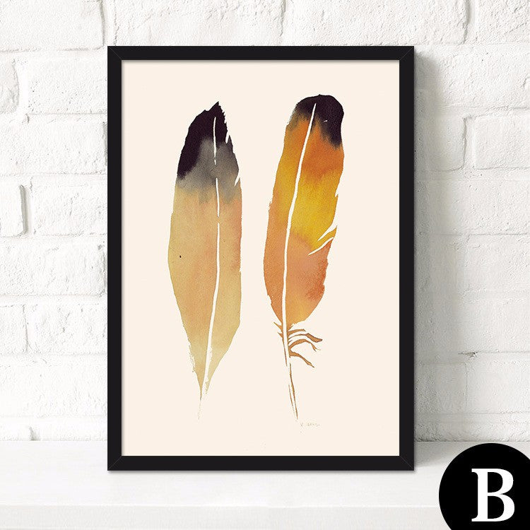 Hand Painted colorful Feather Paintings Wall Painting Picture on Canvas Abstract Decor Feather Modern Oil Painting Hang Pictures