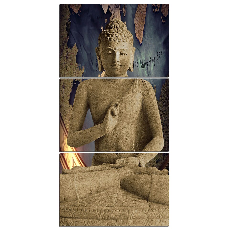 HD printed 3 piece canvas art Painting Abstract Buddha wall art print home decoration pictures for living room Poster NY-7806C