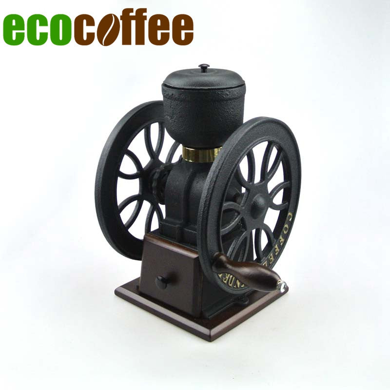 BM34C Manual Coffee Grinder Metal Burr Mill Wooden Body Coffee Bean Hand Coffee Grinder