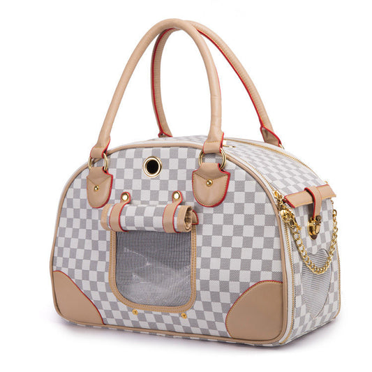 Luxury PU Leather Dog Carrier Bag Portable Dog Carrier Handbag