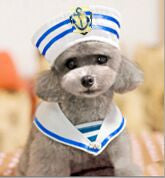2016 Hot Sale Quality Halloween Dog Costume Party Sailor Dog Costume Navy Captain Dog Clothes Lovable Dog Clothing Free Shipping
