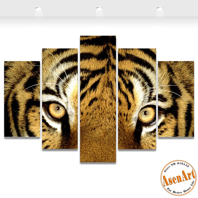 5 Piece Wall Art Tiger Picture Animal Painting Modern Art Picture for Bedroom Living Room Canvas Prints No Frame