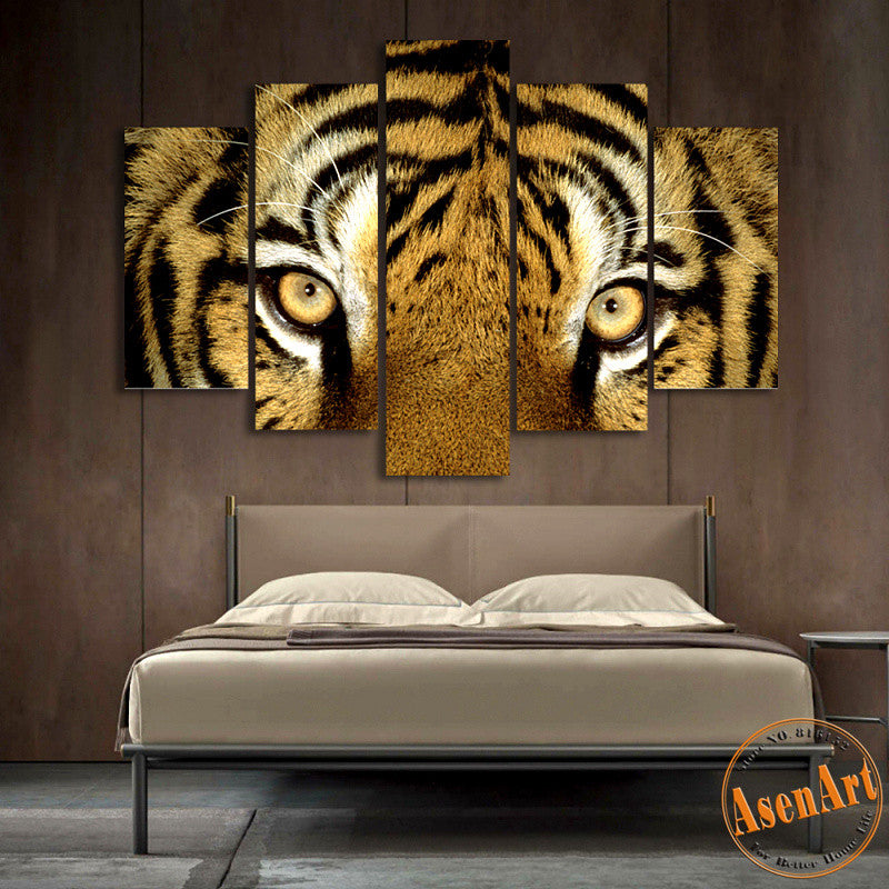 5 Piece Wall Art Tiger Picture Animal Painting Modern Art Picture for Bedroom Living Room Canvas Prints No Frame