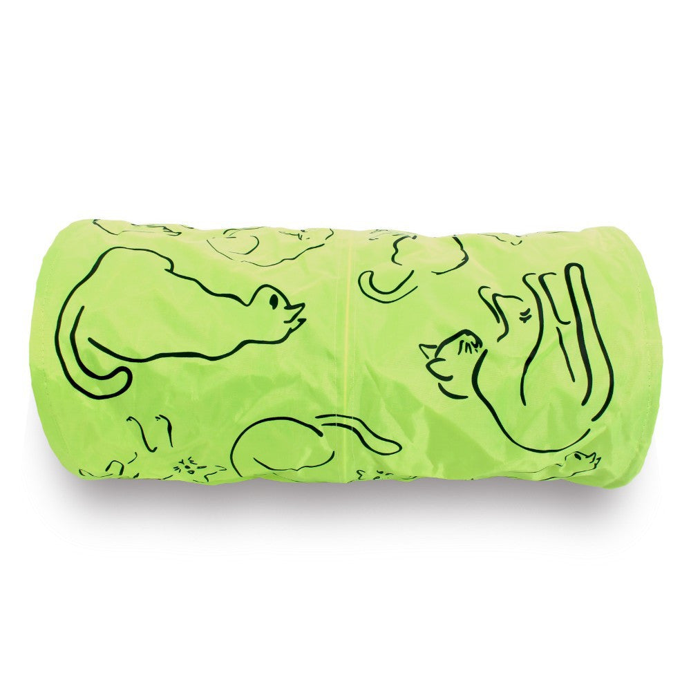 Pet Tunnel Cat Printed Green Lovely Crinkly Kitten Tunnel Toy With Ball Play Fun Toy Tunnel Rabbit Play Tunnel  Bulk Cat Toys