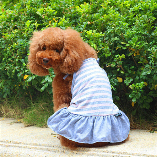 2015 New Cute Stripe Dog Dresses Quality Large Dog Dress