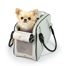 Load image into Gallery viewer, Leather Dog Carrier Cat Bag Quilted Dog Carrier Mesh Dog Shoulder Bag
